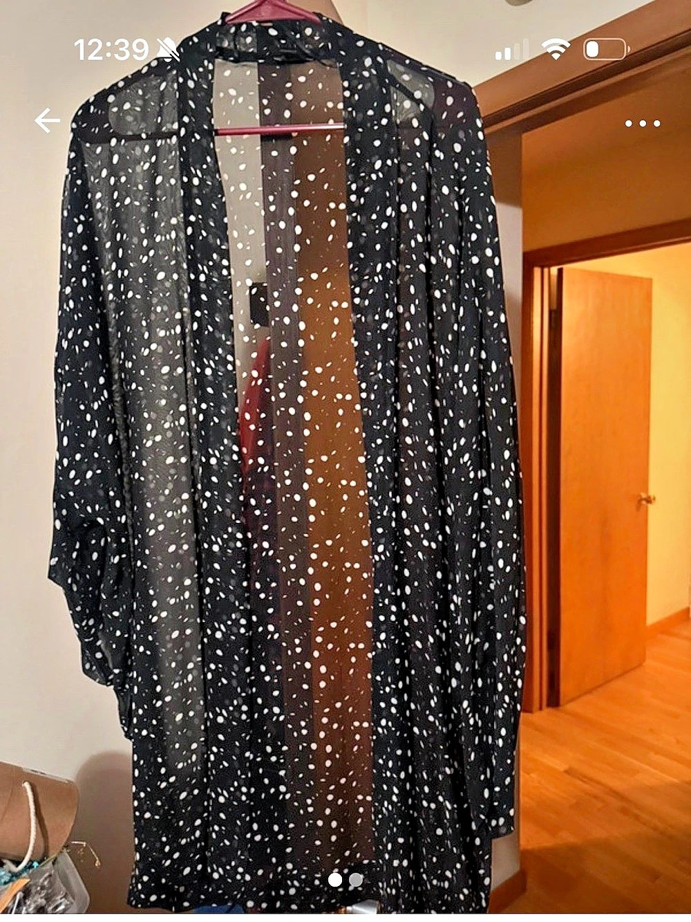 Sheer Abstract Blouse in Black & White Like New